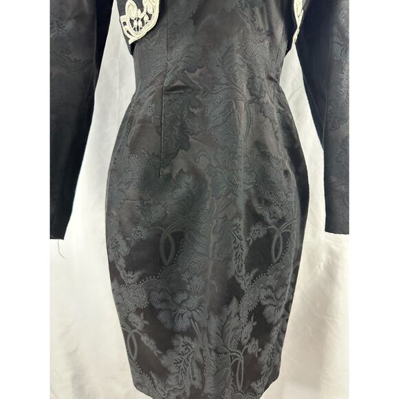 ! Vintage JM Jessica McClintock Gunne Sax 7/8 black strapless Jacket Dress set - Picture 5 of 15